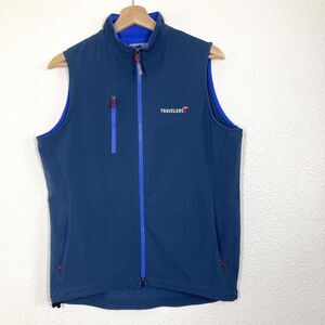 Peter Millar Wind Vest Mens Medium Blue Full Zip Travelers Umbrella Golf Outdoor